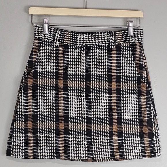 Anthropologie En Saison Plaid Mini Skirt Sz. Small - Picture 2 of 10